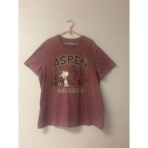 VTG Peanuts SNOOPY ASPEN COLORADO 2XL Graphic Tee T-shirts Charlie Brown Top